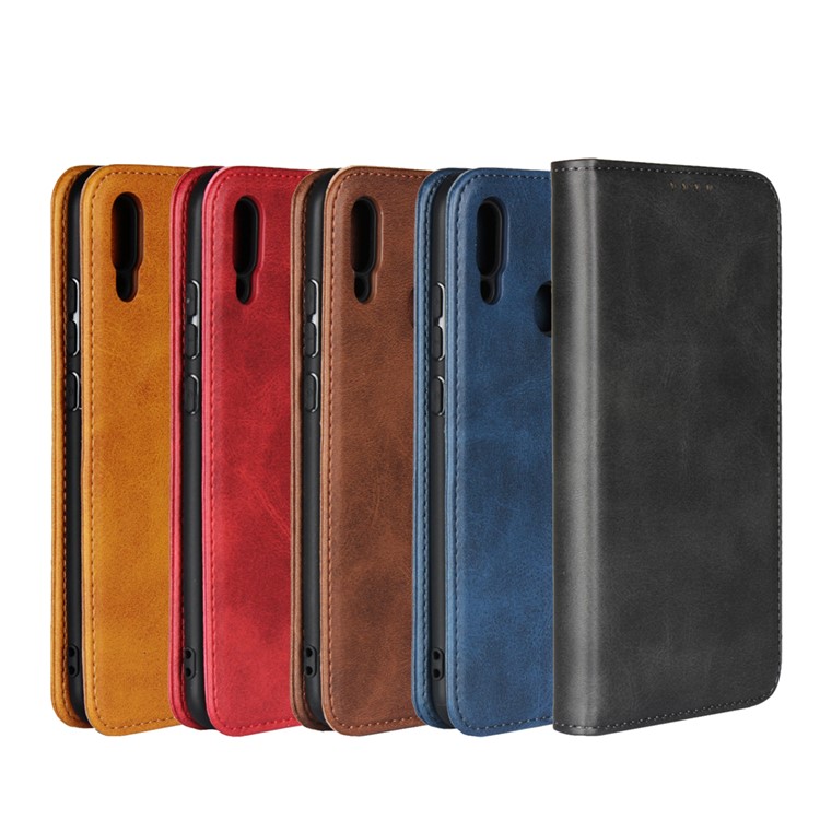 Magnetic Stand Leather Wallet Casing for Huawei Honor 10 Lite/P Smart (2019) - Black-8