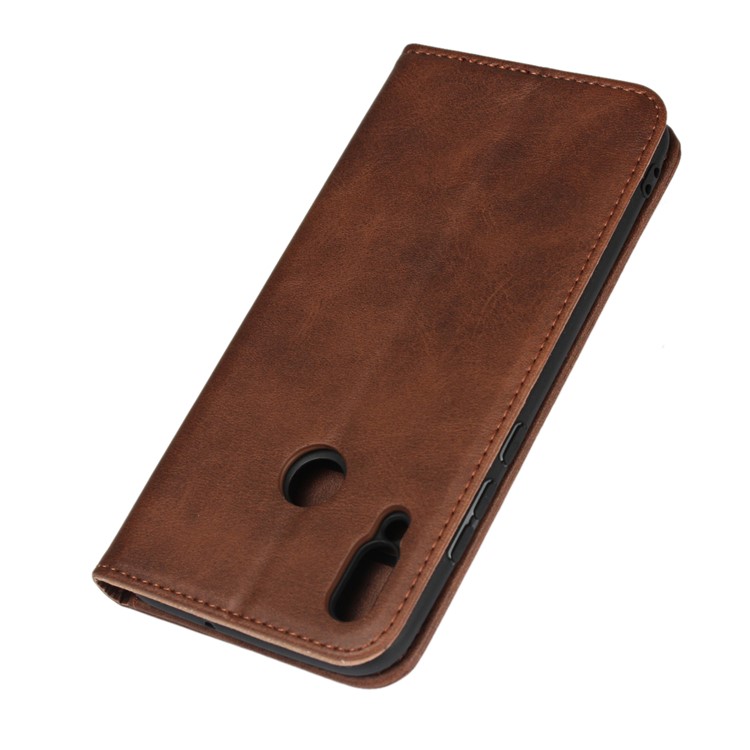 Magnetic Stand Leather Wallet Shell for Huawei Honor 10 Lite/P Smart (2019) - Coffee-6