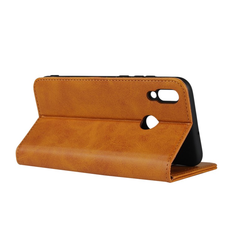 Magnetic Stand Leather Wallet Cellphone Case for Huawei Honor 10 Lite/P Smart (2019) - Brown-5