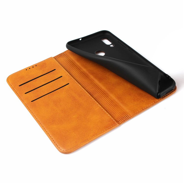 Magnetic Stand Leather Wallet Cellphone Case for Huawei Honor 10 Lite/P Smart (2019) - Brown-7