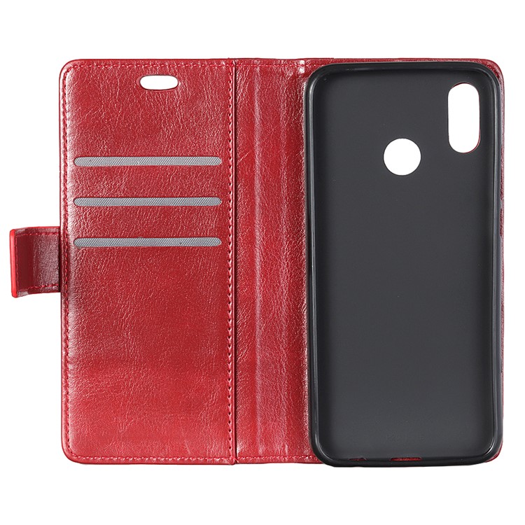 Rivet Decor Crazy Horse Leather Protector Cover for Huawei P30 Lite/nova 4e/P30 Lite New Edition - Red-4