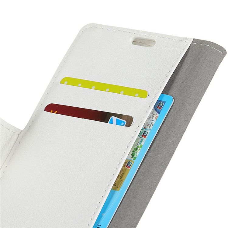 PU Leather Wallet Stand Mobile Phone Cover for Huawei P30 Lite/nova 4e/P30 Lite New Edition - White-2