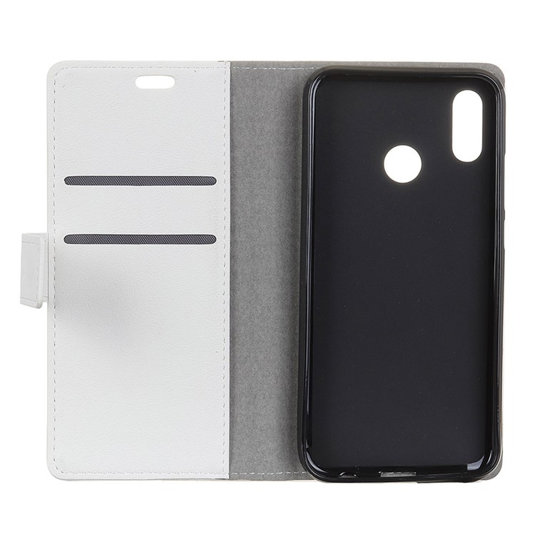 PU Leather Wallet Stand Mobile Phone Cover for Huawei P30 Lite/nova 4e/P30 Lite New Edition - White-4
