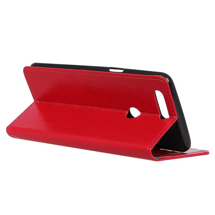 Crazy Horse Leather Wallet Phone Case for Huawei Honor View 20 - Red-4
