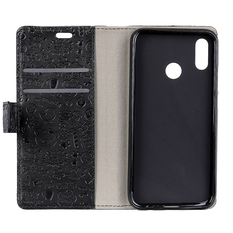 Cartoon Graffiti Wallet Leather Phone Case for Huawei P30 Lite - Black-4