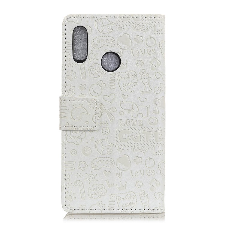 Cartoon Graffiti Wallet Leather Phone Casing for Huawei P30 Lite - White-2