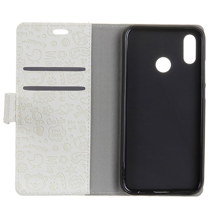 Cartoon Graffiti Wallet Leather Phone Casing for Huawei P30 Lite - White-3
