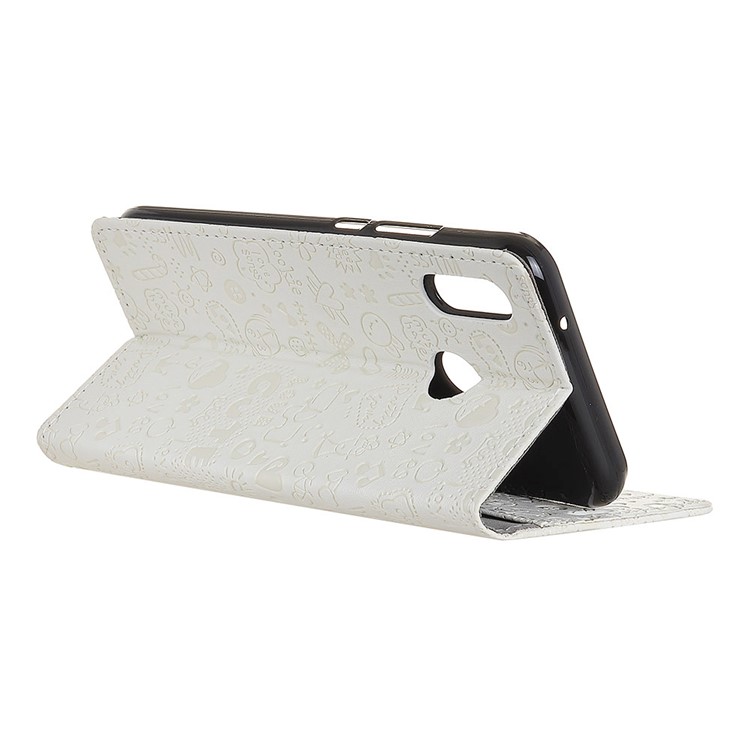 Cartoon Graffiti Wallet Leather Phone Casing for Huawei P30 Lite - White-4