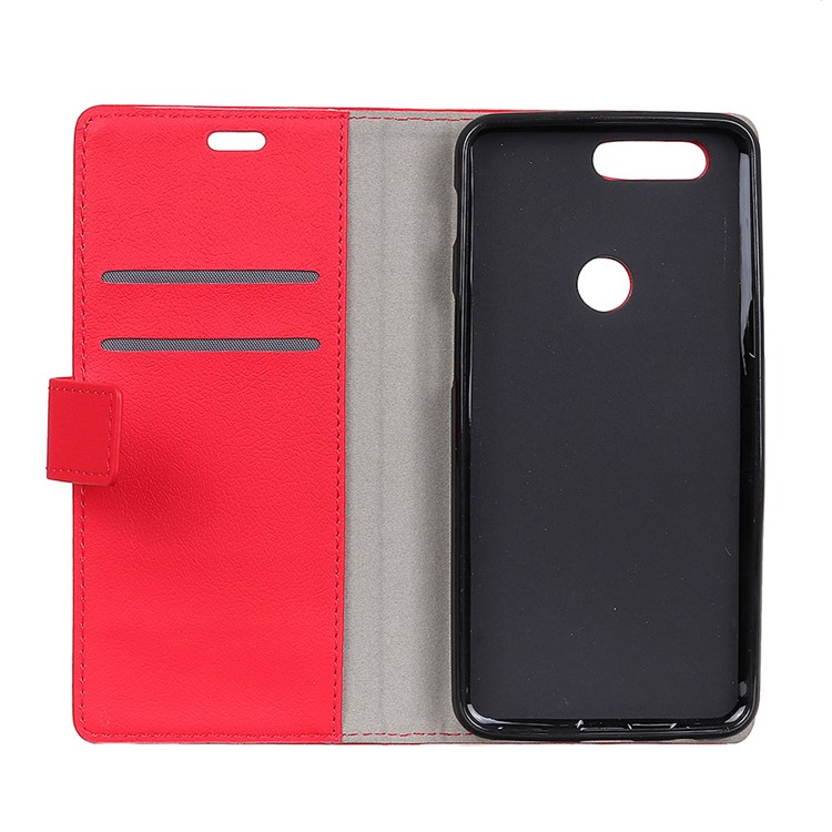 Carteira De Couro PU Stand Telefone Invólucro Para Huawei Honor Vista 20 - Vermelho-3