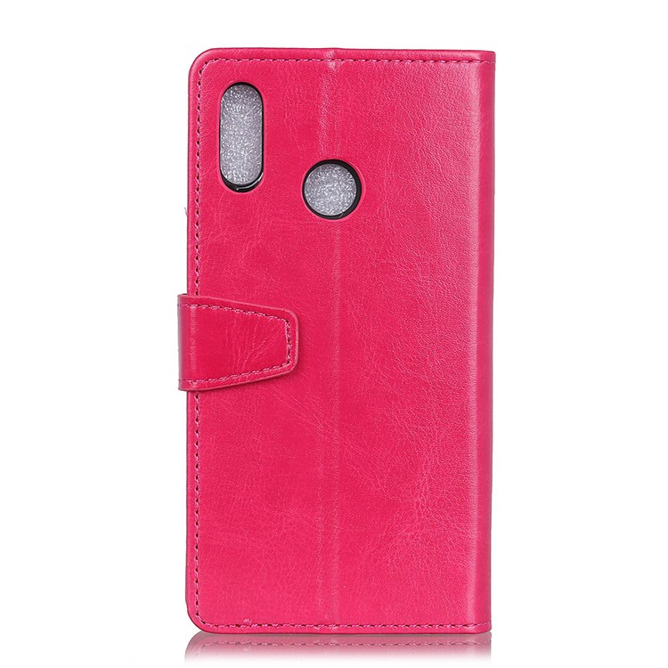 Crazy Horse Leather Wallet Phone Case for Huawei Y7 (2019) - Rose-4