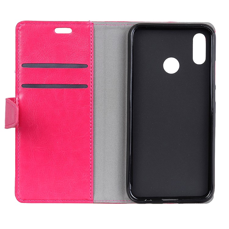 Crazy Horse Leather Wallet Phone Case for Huawei Y7 (2019) - Rose-5