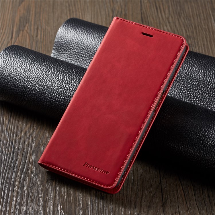FORWENW Fantasy Series Silky Touch Leather Wallet Cover for Huawei P30 - Red-1