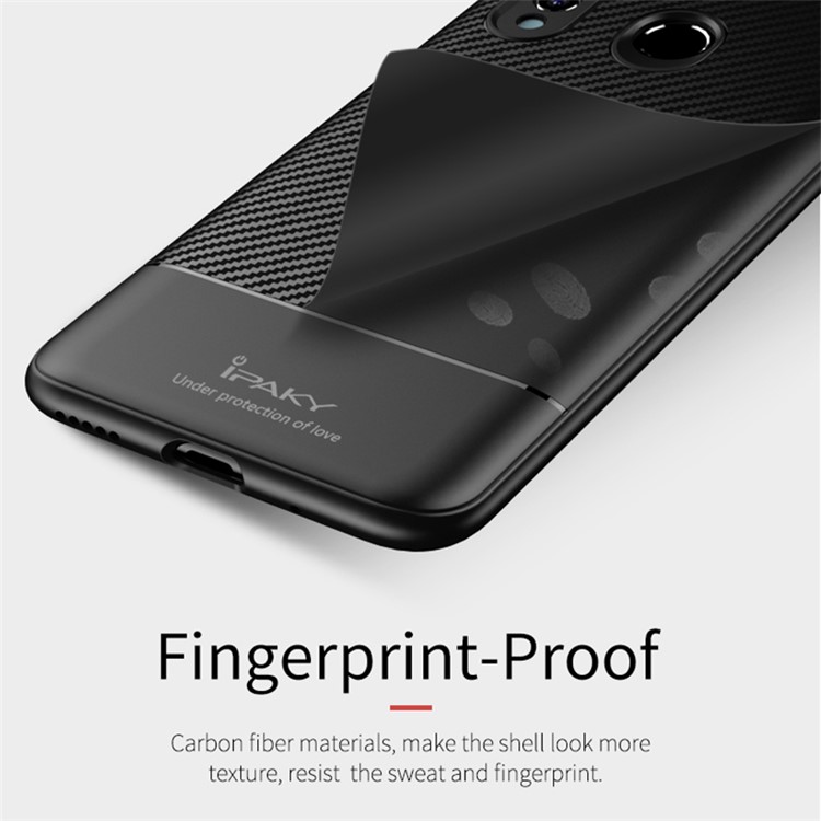 IPAKY Carbon Fiber Texture TPU Back Phone Case for Huawei nova 4 - Black-3