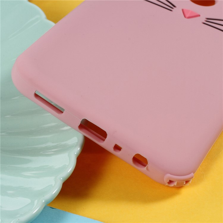 3D Mustache Cat Silicone Case for Huawei Honor 8X / Honor View 10 Lite - Pink-4