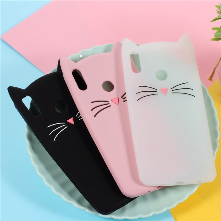3D Mustache Cat Silicone Case for Huawei Honor 8X / Honor View 10 Lite - Pink-5