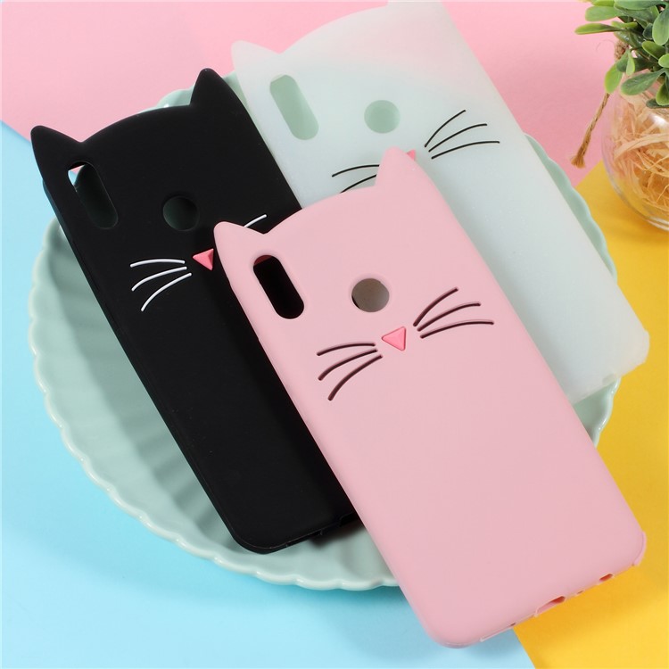 3D Mustache Cat Silicone Case for Huawei Honor 8X / Honor View 10 Lite - Pink-6