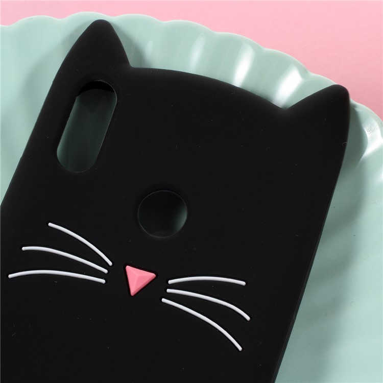 3D Mustache Cat Silicone Cover for Huawei Honor 8X / Honor View 10 Lite - Black-2