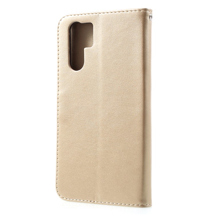 Imprinted Butterfly Flower PU Leather Mobile Shell for Huawei P30 Pro - Gold-2