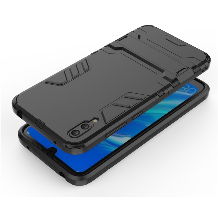 Cool Guard Kickstand PC TPU Hybrid Case for Huawei Enjoy 9 / Y7 Pro (2019) - Black-2