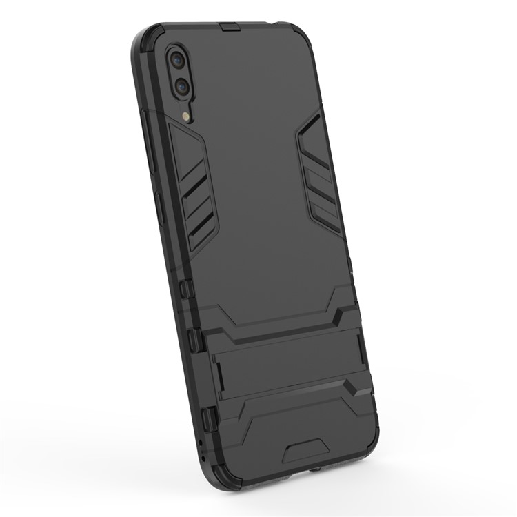 Cool Guard Kickstand PC TPU Hybrid Case for Huawei Enjoy 9 / Y7 Pro (2019) - Black-3