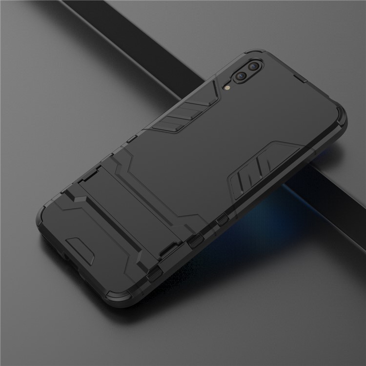 Cool Guard Kickstand PC TPU Hybrid Case for Huawei Enjoy 9 / Y7 Pro (2019) - Black-7