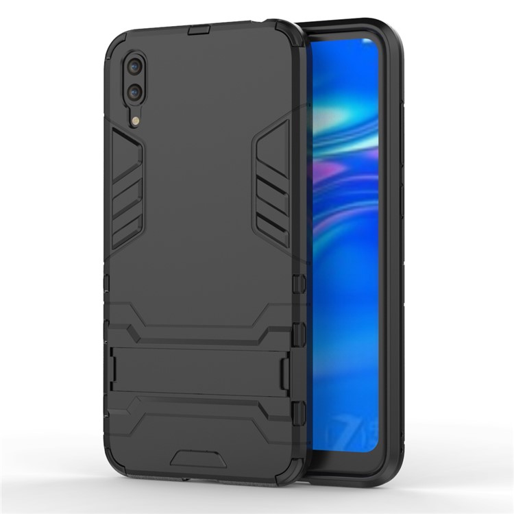 Cool Guard Kickstand PC TPU Hybrid Case for Huawei Enjoy 9 / Y7 Pro (2019) - Black-9