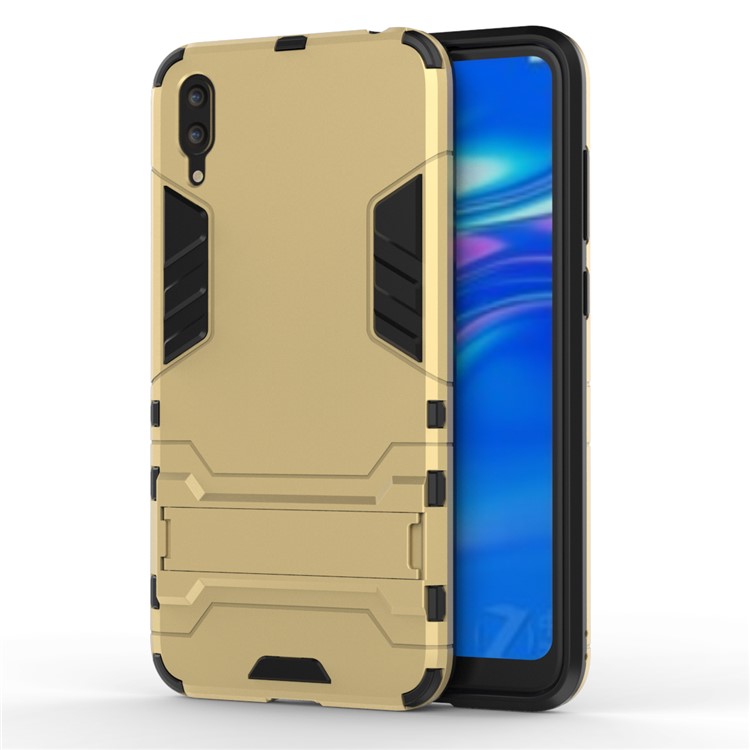Cool Guard Kickstand PC TPU Hybrid Casing for Huawei Enjoy 9 / Y7 Pro (2019) - Gold-5