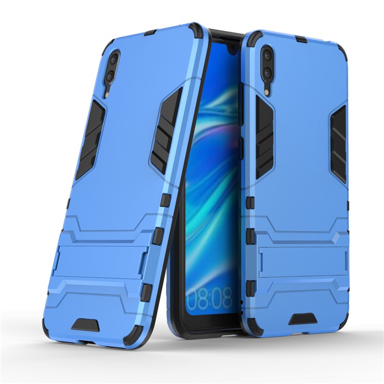 Legal Guarda Kickstand Plástico Caso Híbrido TPU Para Huawei Desfrutar De 9 / Y7 Pro (2019) - Bebê Azul-1