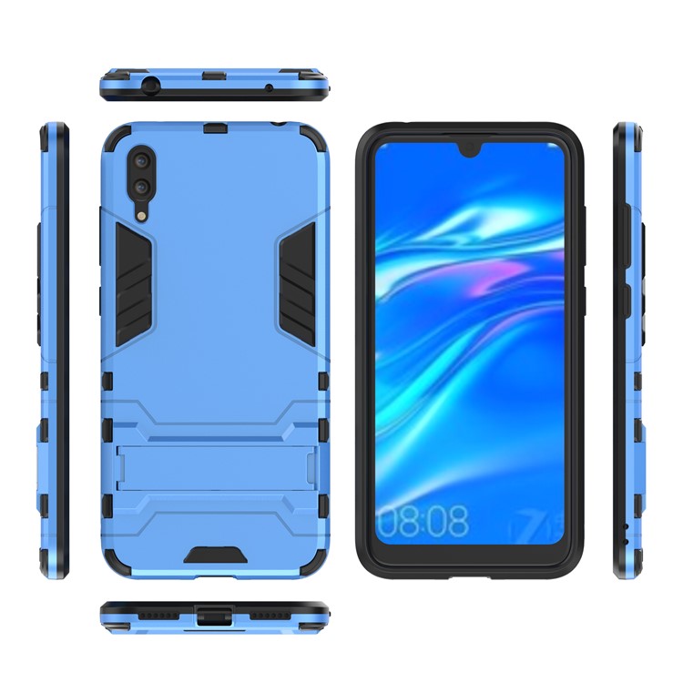 Legal Guarda Kickstand Plástico Caso Híbrido TPU Para Huawei Desfrutar De 9 / Y7 Pro (2019) - Bebê Azul-2