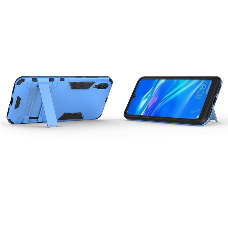 Legal Guarda Kickstand Plástico Caso Híbrido TPU Para Huawei Desfrutar De 9 / Y7 Pro (2019) - Bebê Azul-3