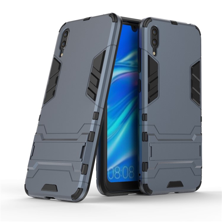 Cool Guard Kickstand PC TPU Combo Case for Huawei Enjoy 9 / Y7 Pro (2019) - Dark Blue-1