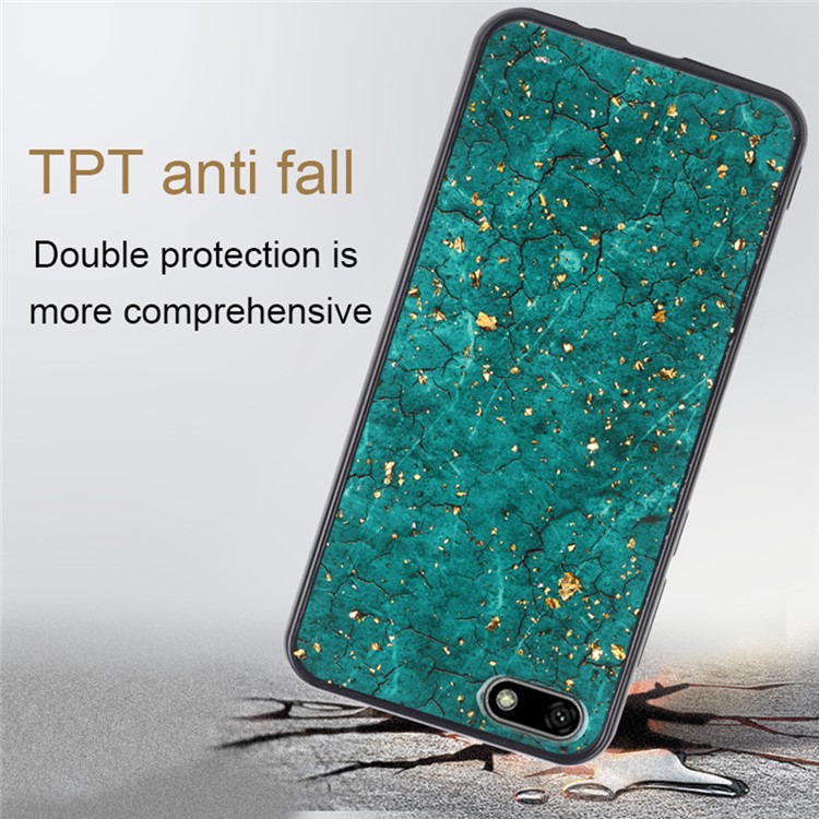 Epoxy Gold-stamping TPU Cell Phone Cover for Huawei Y5 (2018) - Green-2