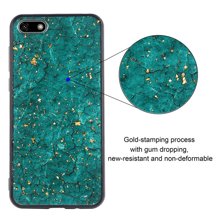 Epoxy Gold-stamping TPU Cell Phone Cover for Huawei Y5 (2018) - Green-3