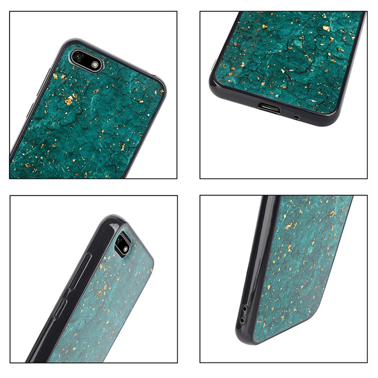 Epoxy Gold-stamping TPU Cell Phone Cover for Huawei Y5 (2018) - Green-4