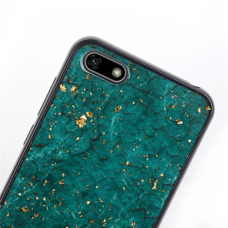 Epoxy Gold-stamping TPU Cell Phone Cover for Huawei Y5 (2018) - Green-7