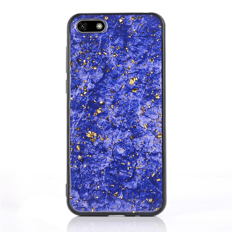 Epoxy Gold-stamping TPU Mobile Cover Shell for Huawei Y5 (2018) - Blue-3