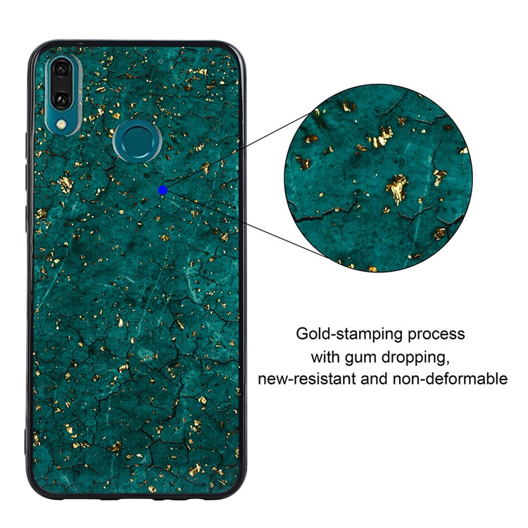Epoxy Gold-stamping TPU Back Shell for Huawei Y9 (2019) / Enjoy 9 Plus - Green-2