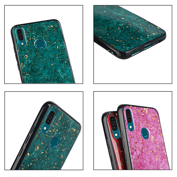 Epoxy Gold-stamping TPU Back Shell for Huawei Y9 (2019) / Enjoy 9 Plus - Green-4