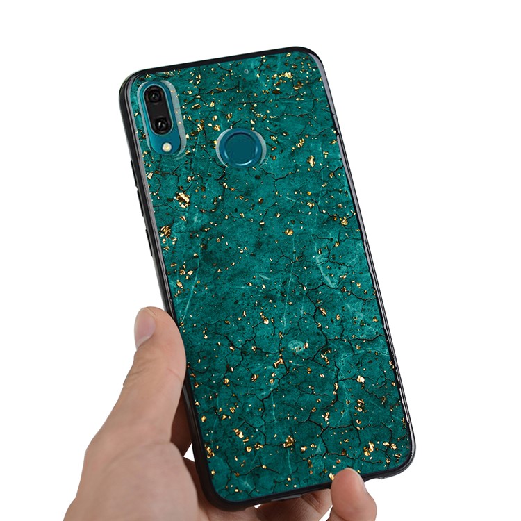 Epoxy Gold-stamping TPU Back Shell for Huawei Y9 (2019) / Enjoy 9 Plus - Green-6