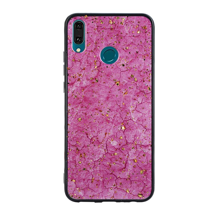 Epoxy Gold-stamping TPU Back Case for Huawei Y9 (2019) / Enjoy 9 Plus - Rose-3