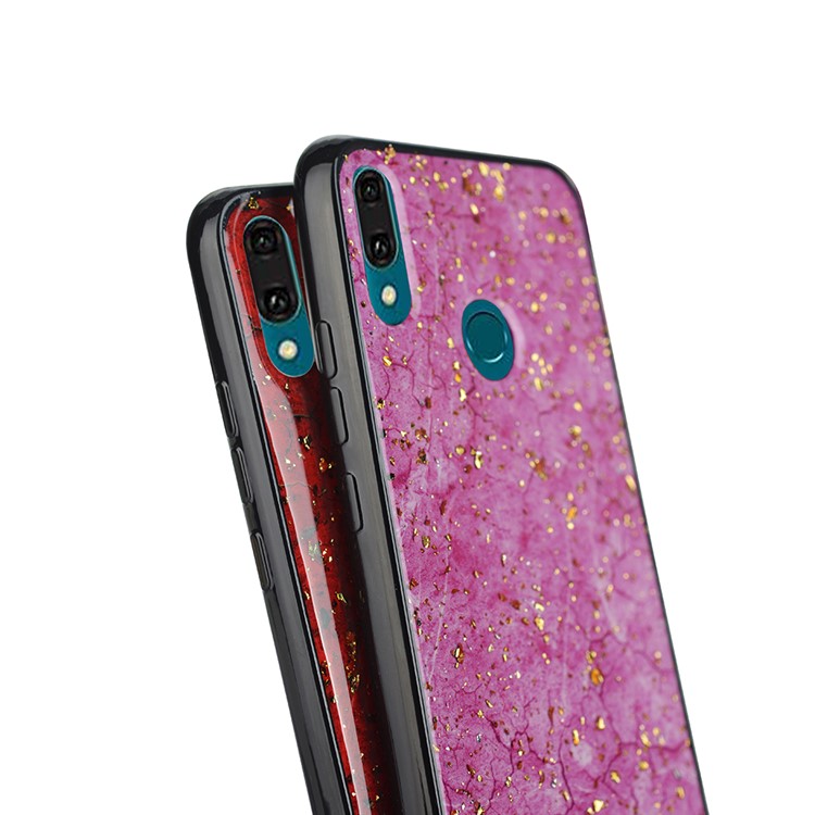 Epoxy Gold-stamping TPU Back Case for Huawei Y9 (2019) / Enjoy 9 Plus - Rose-4