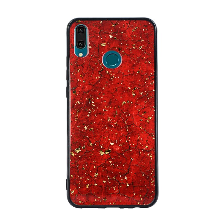 Epoxy Gold-stamping TPU Back Cover for Huawei Y9 (2019) / Enjoy 9 Plus - Red-3