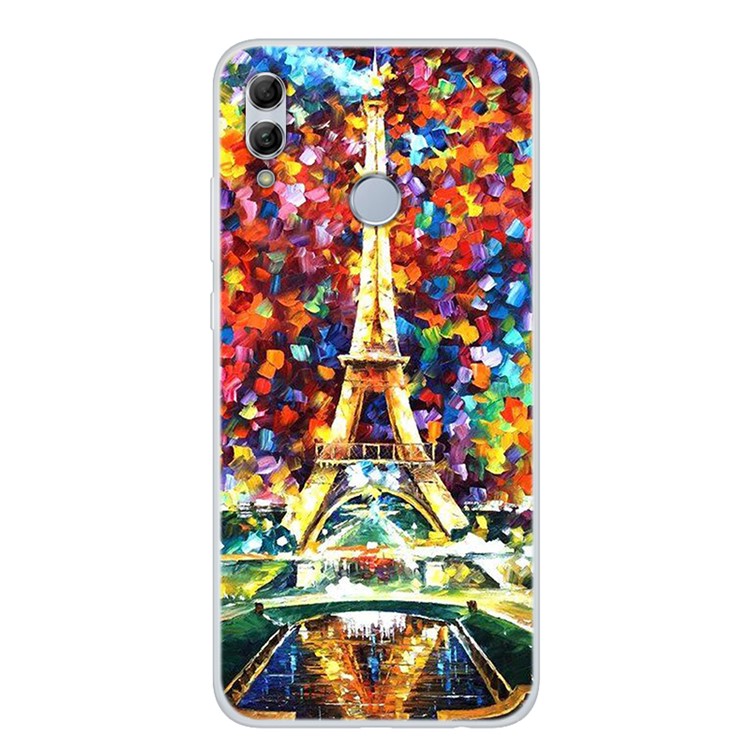 Patterning Printing TPU Mobile Case for Huawei Honor 10 Lite - Eiffel Tower-1