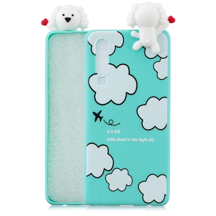 3D Cute Doll Pattern Printing TPU Shell for Huawei P30 - Cloud Pattern-1
