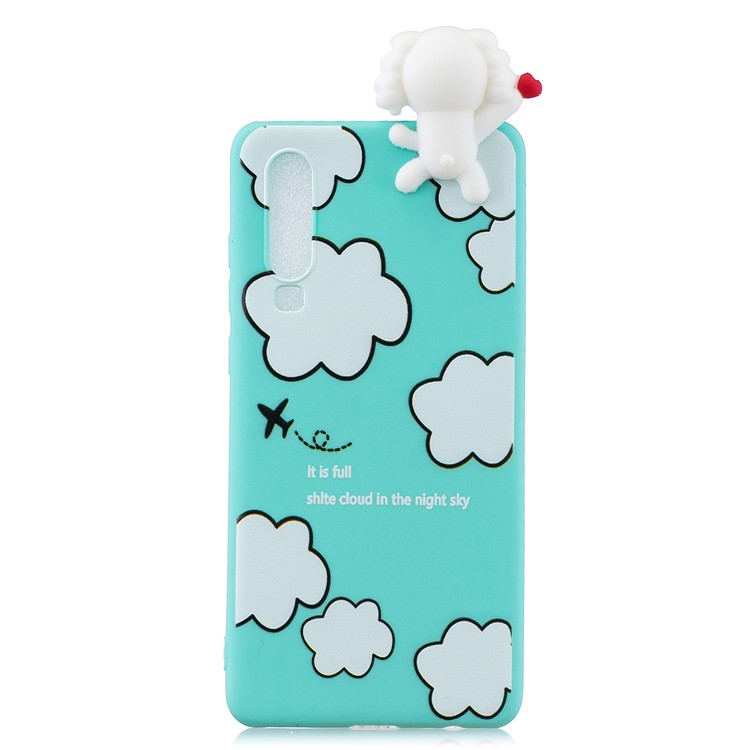 3D Cute Doll Pattern Printing TPU Shell for Huawei P30 - Cloud Pattern-2