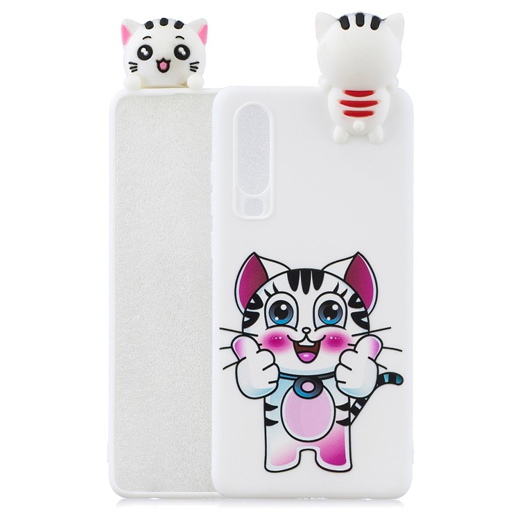 3D Cute Doll Pattern Printing TPU Cell Phone Case for Huawei P30 - Tiger-1