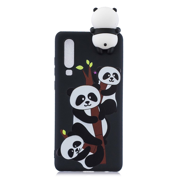 3D Cute Doll Pattern Printing TPU Case Cover Shell for Huawei P30 - Lovely Pandas-2