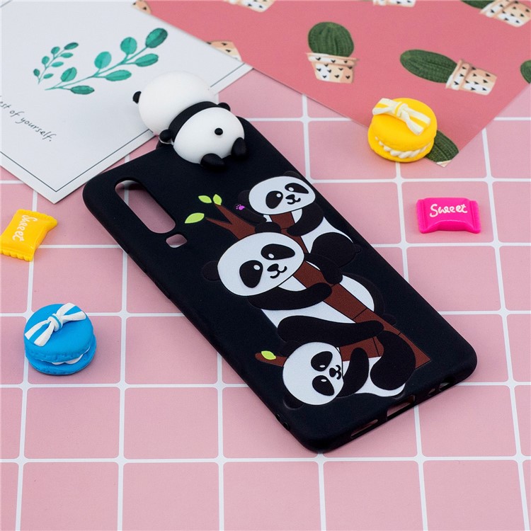 3D Cute Doll Pattern Printing TPU Case Cover Shell for Huawei P30 - Lovely Pandas-6