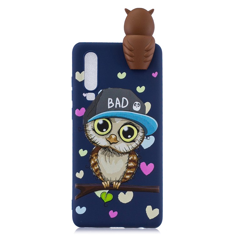 3D Cute Doll Pattern Printing TPU Case Accessory for Huawei P30 - Male Owl-2