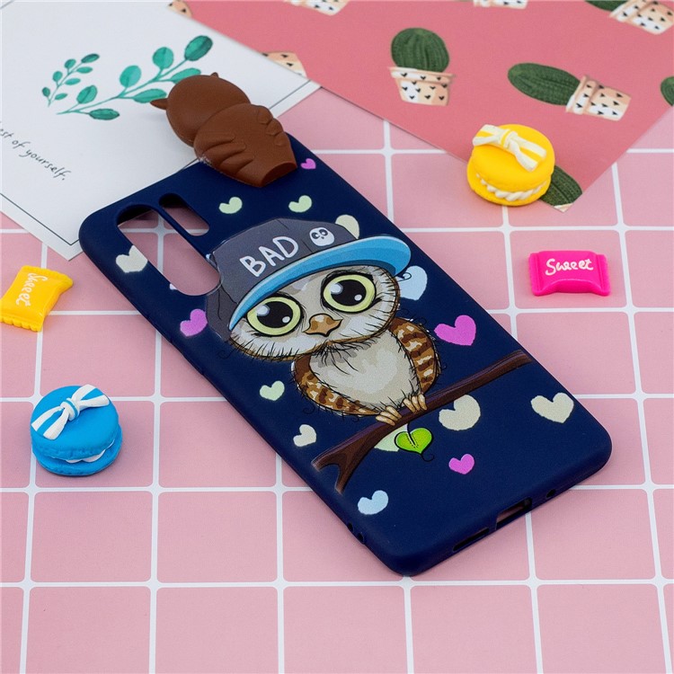 3D Cute Doll Pattern Printing TPU Back Case for Huawei P30 Pro - Male Owl-6